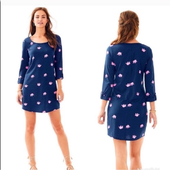 Lilly Pulitzer Small Elephant Ocean Ridge Pima Cotton Dress - Picture 2 of 10